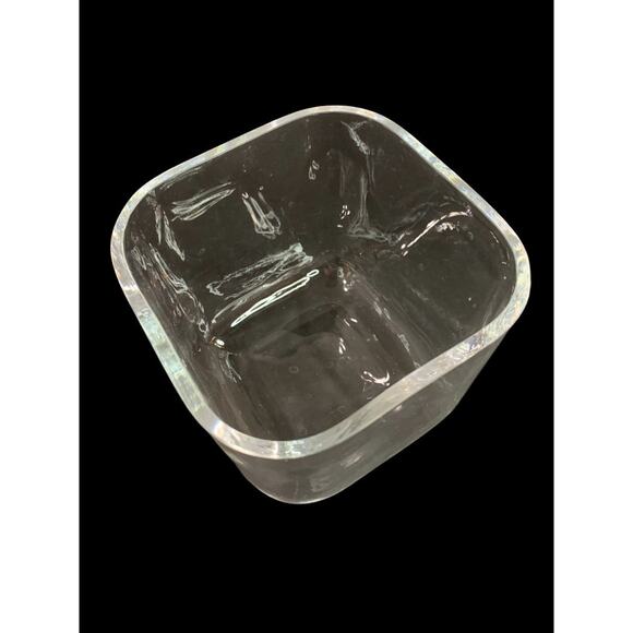 Crate & Barrel Clear Glass Vase 4.75" Cube - Picture 6 of 8